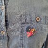 broche cœur en tissu jeans